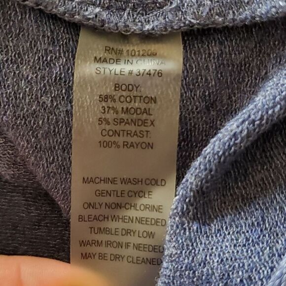 Soft Surroundings Blue Floral Long Sleeve Tunic PL - Picture 8 of 8